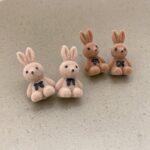 cuterabbitearringskoreanstylecartoonplushrabbitbowearringsforwomengirls1pairrandomcolor 5 Shopwido Pakistan