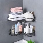 metalcornerrackforbathroomkitchenshelforganizewallmountbathroomaccessorieswith2hooksincluded22jpg Shopwido Pakistan